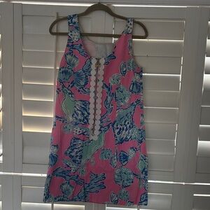 Lilly Pulitzer Pink Shell-Print Sleeveless Shift Dress